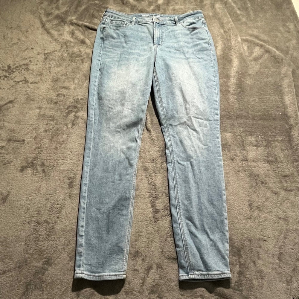 Old Navy Rockstar Super Skinny Jeans Womens 14 Light Wash High Rise Stretch
